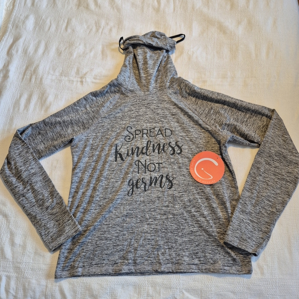 Guru Active women's gray rolled collar long sleeve active shirt, NWT